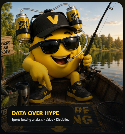 Value Bet Hunters mascot fishing in a boat